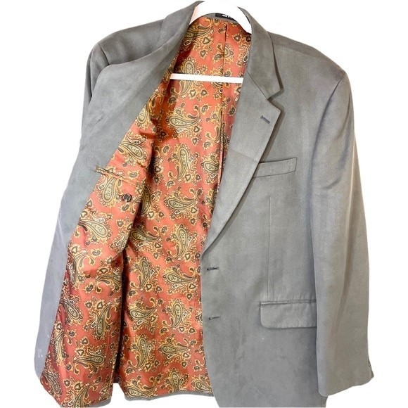 Ralph Lauren men’s size 40R grey brushed suede like business casual blazer - Picture 1 of 8